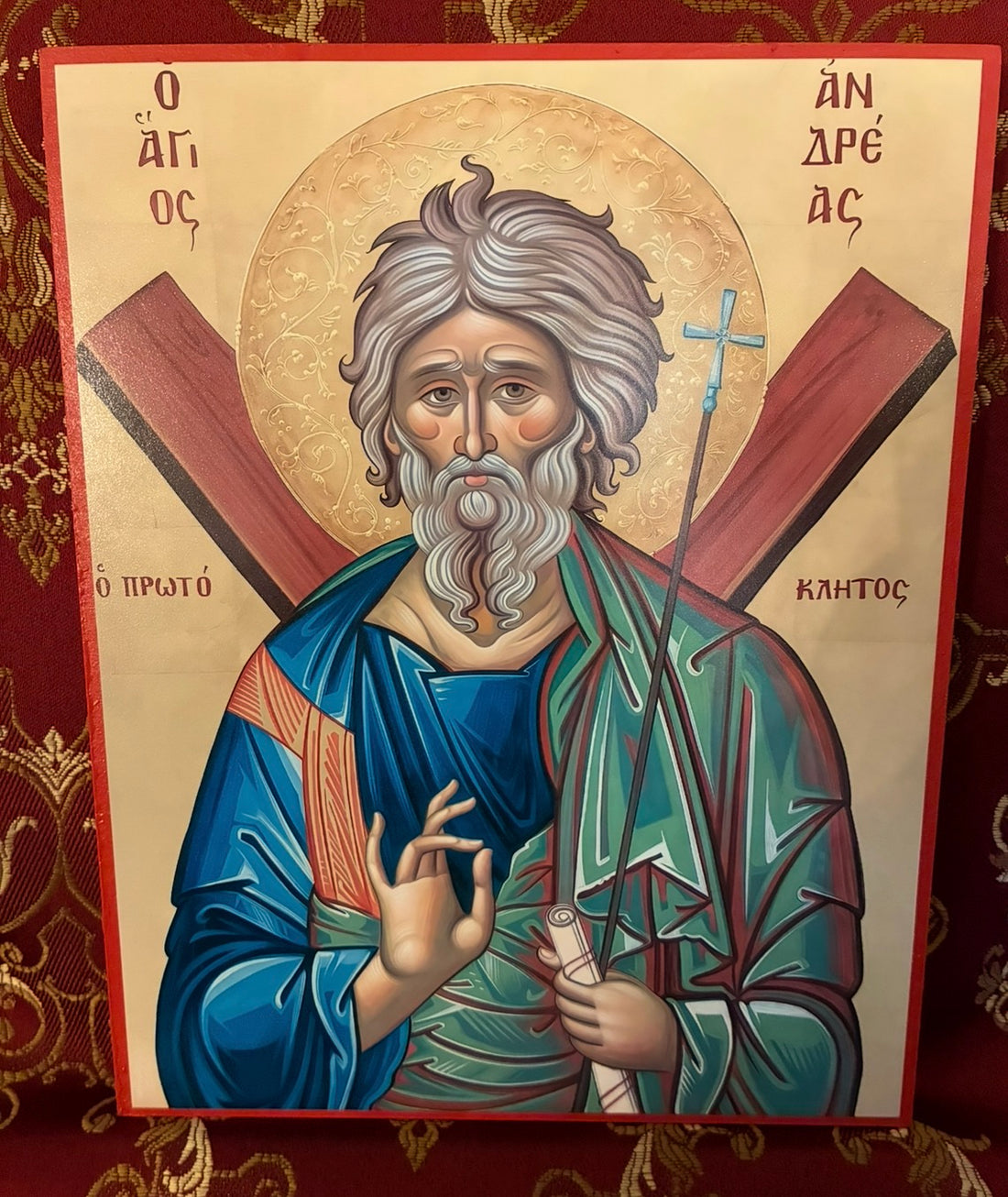Apostle Saint Andrew 8x10in Handcrafted Icon