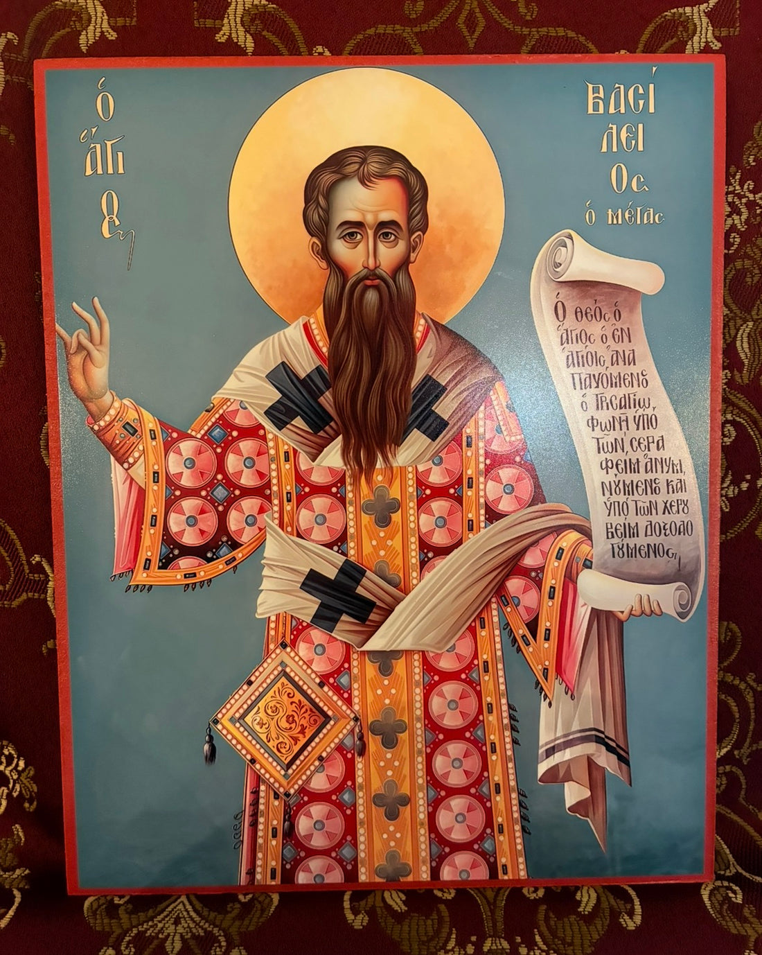 St Basil The Great 8x10in Handcrafted Icon
