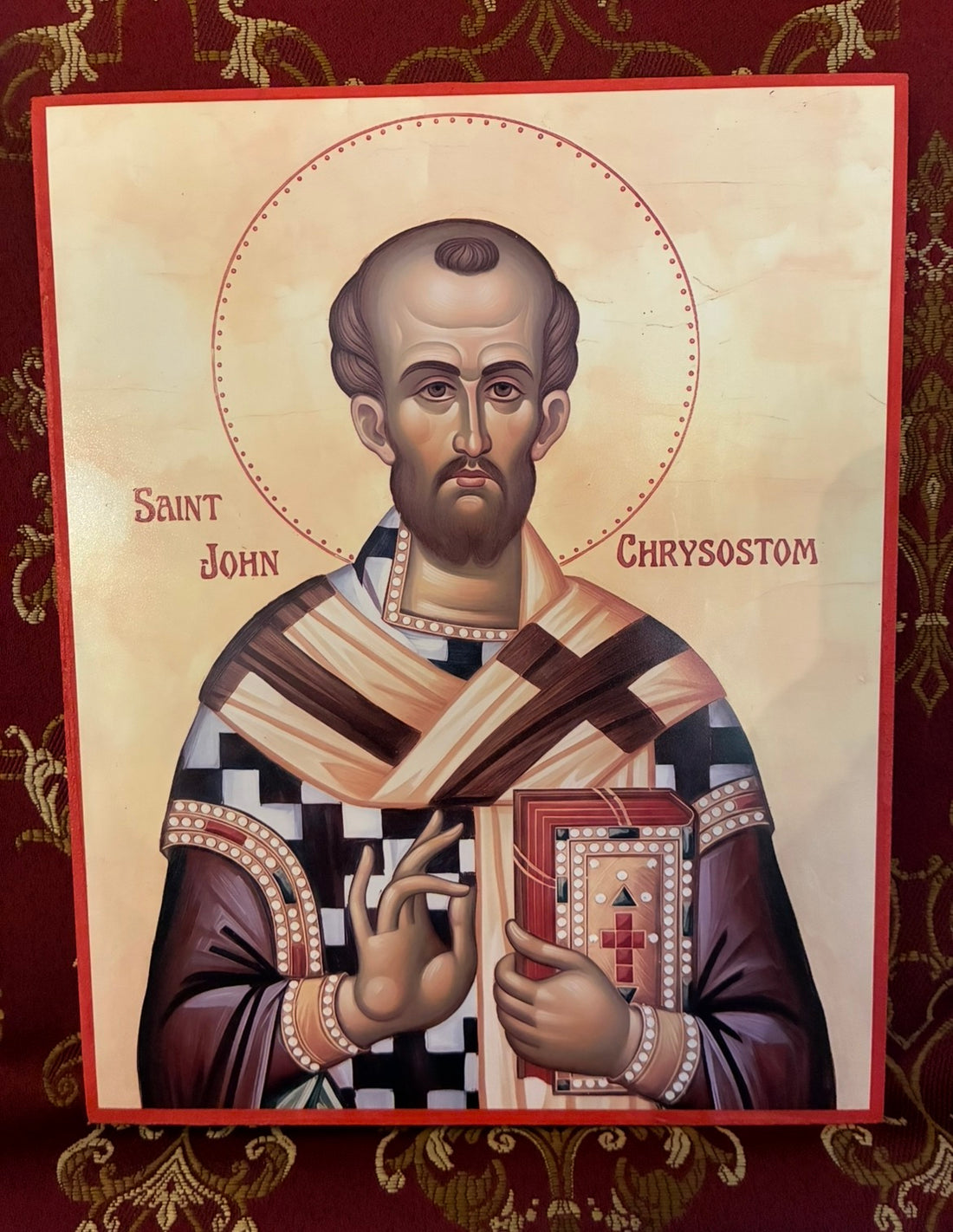St John Chrysostom 8x10in Handcrafted Icon