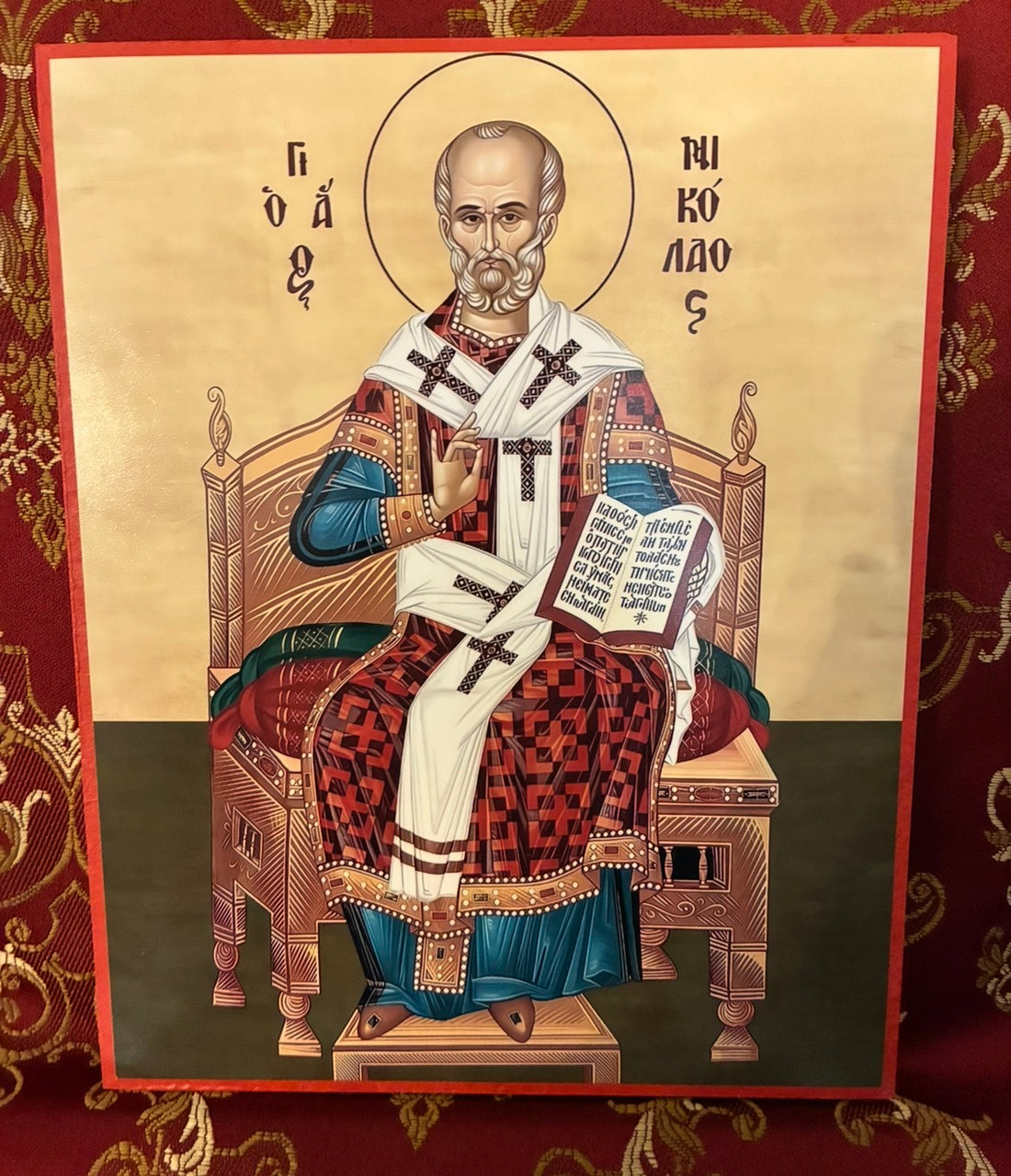 St Nicholas 8x10in Handcrafted Icon