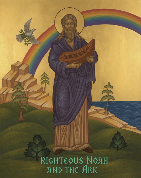 Righteous Noah and the Ark 8x10in Handcrafted Icon