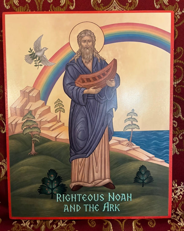 Righteous Noah and the Ark 8x10in Handcrafted Icon