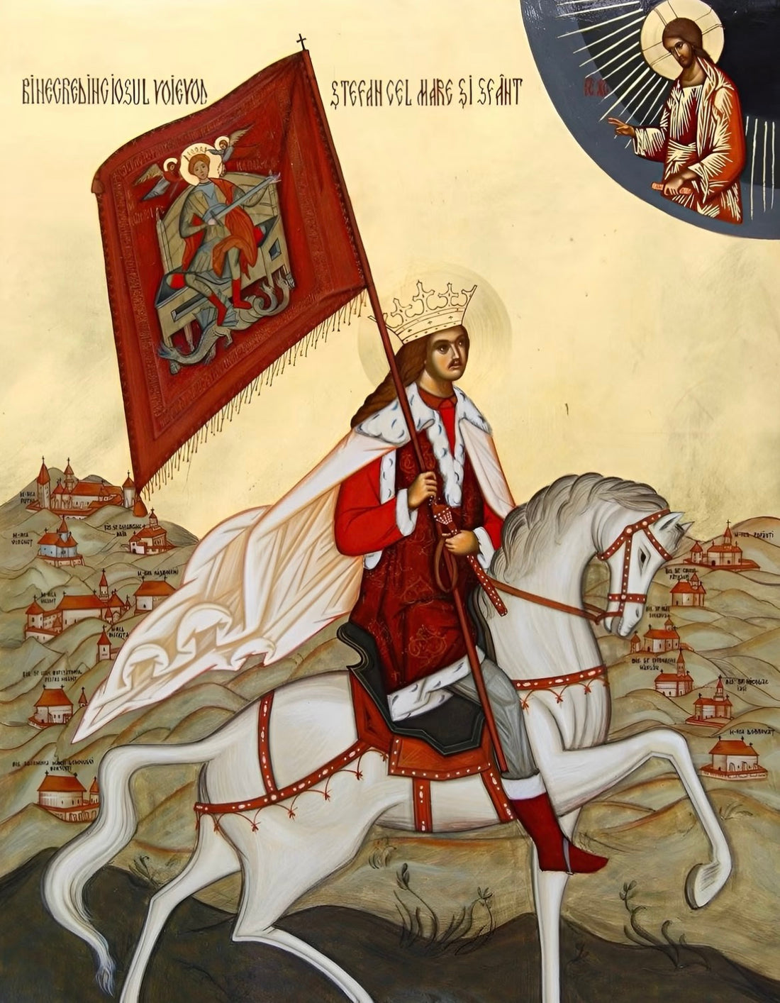 Saint Stephen of Moldova 8x10in Handcrafted Icon