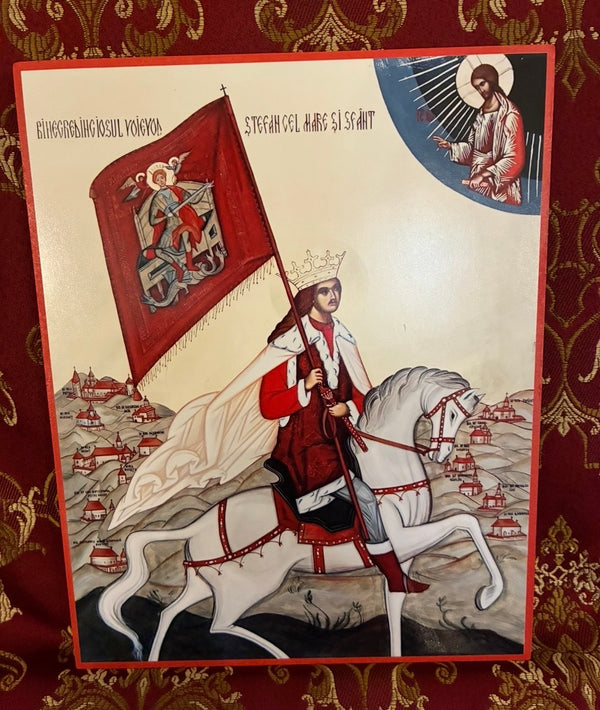 Saint Stephen of Moldova 8x10in Handcrafted Icon