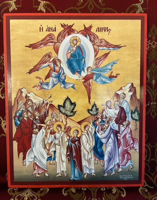The Ascension of the Lord Jesus Christ 8x10in Handcrafted Icon