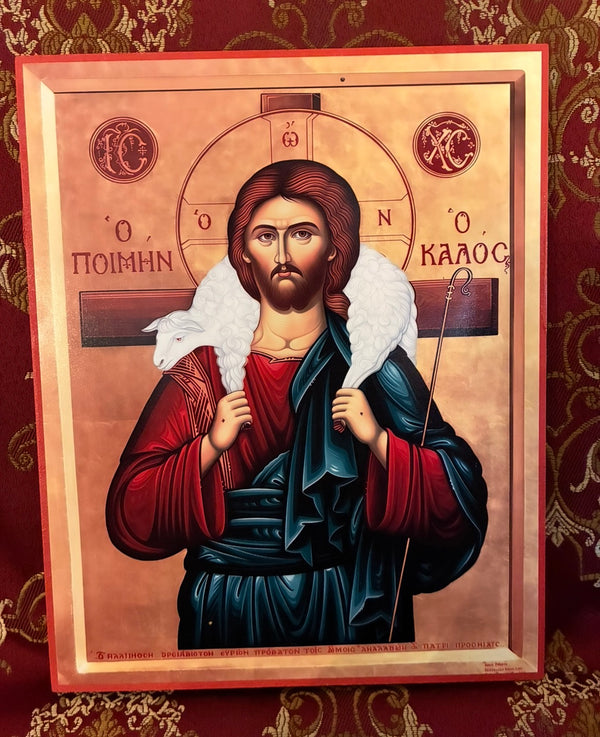 The Lord Jesus Christ the Good Shepherd 8x10in Handcrafted Icon