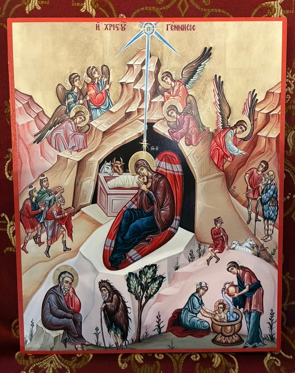 The Nativity of the Lord Jesus Christ 8x10in Handcrafted Icon