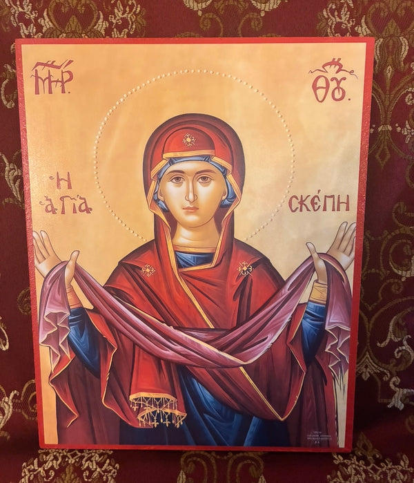 Protection of the Theotokos 8x10in Handcrafted Icon