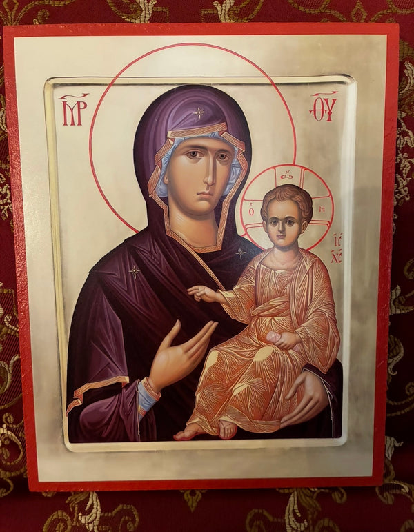 Theotokos the Guide (Hodegetria) 8x10in Handcrafted Icon