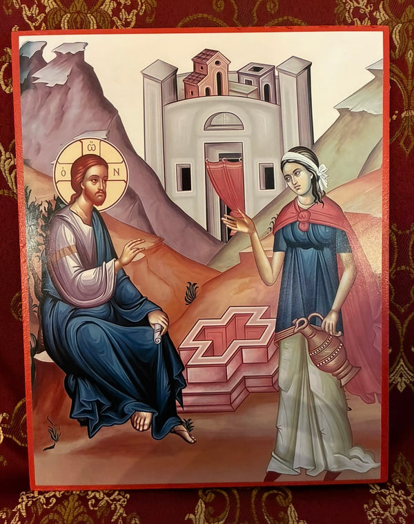 Samaritan Woman at the well 8x10in Handcrafted Icon