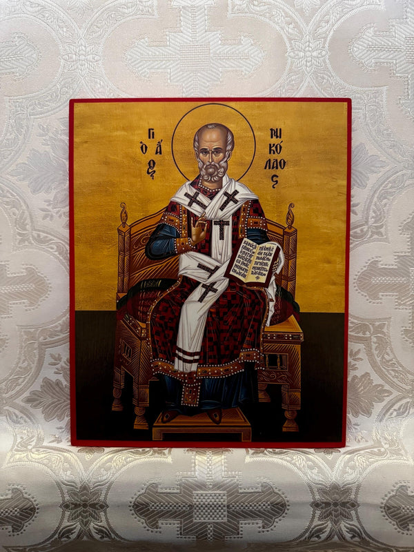 St Nicholas 8x10in Handcrafted Icon