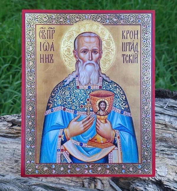 St John Kronstadt 8x10in Handcrafted Icon