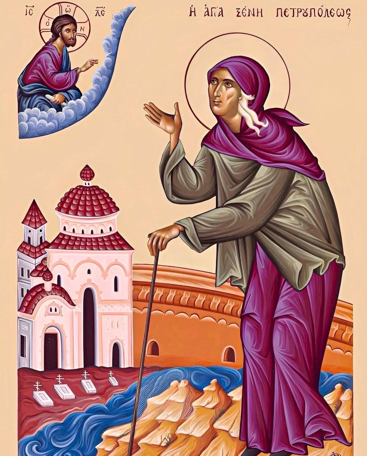 Saint Xenia 8x10in Handcrafted Icon