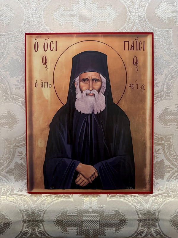 St Paisios The Holy Monk  8x10in Handcrafted Icon