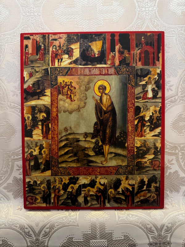 St Mary Of Egypt and Her life story 8x10in Handcrafted Icon