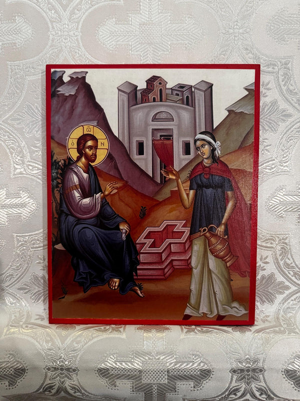 Samaritan Woman at the well 8x10in Handcrafted Icon