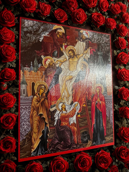 Descent from the Cross 8x10in Handcrafted Icon
