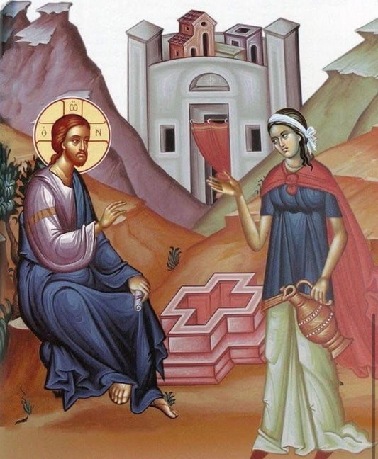 Samaritan Woman at the well 8x10in Handcrafted Icon