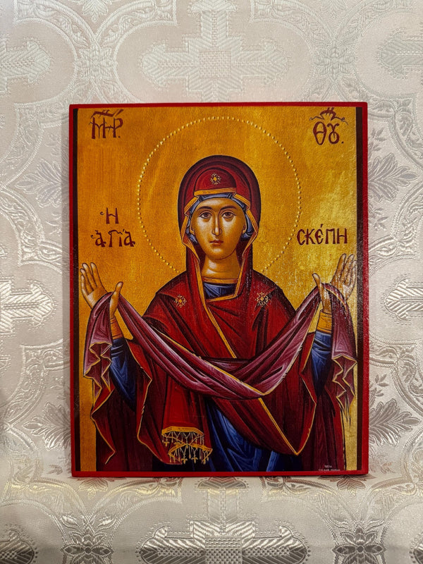 Protection of the Theotokos 8x10in Handcrafted Icon