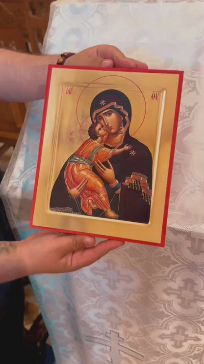 Our Lady of Vladimir 8x10in Handcrafted Icon
