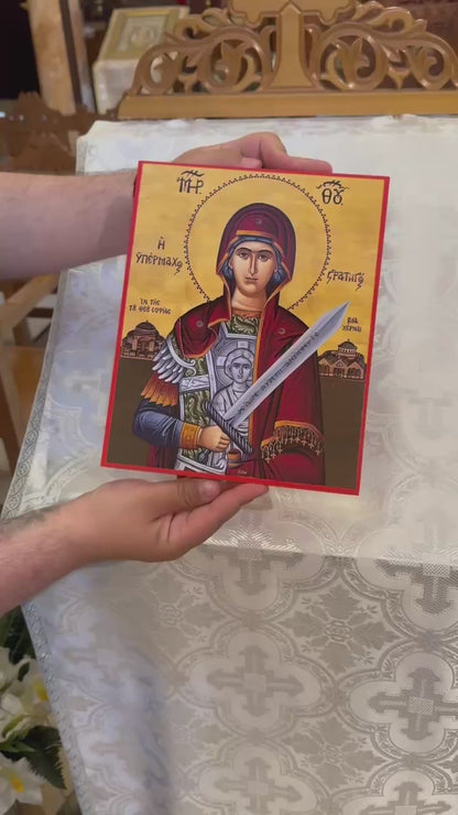 Champion Leader Theotokos 8x10in Handcrafted Icon
