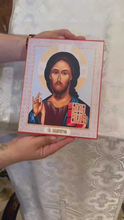 Lord Jesus Christ of Kazan Matching Icon 8x10in Handcrafted Icon