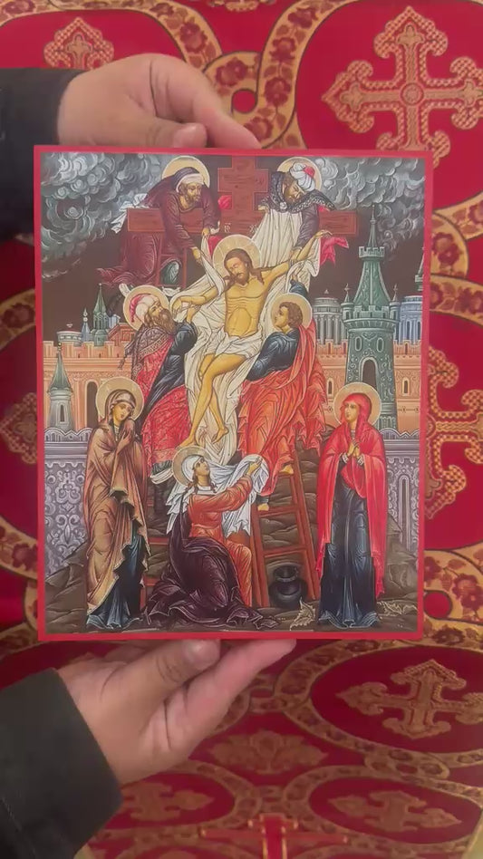 Descent from the Cross 8x10in Handcrafted Icon