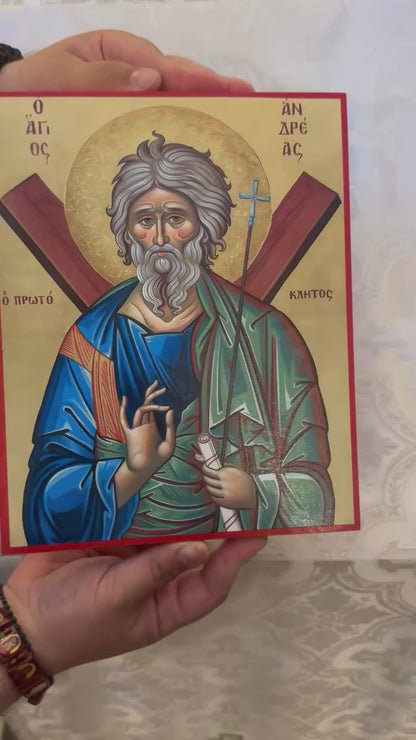 Apostle Saint Andrew 8x10in Handcrafted Icon