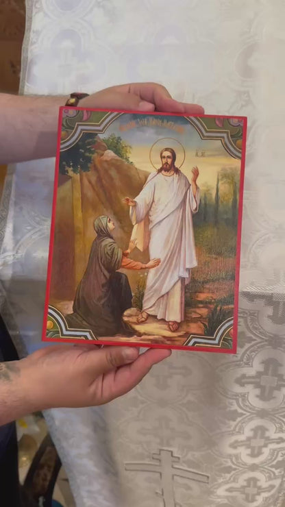 Appearance of the Lord Jesus to Mary Magdalene 8x10in Handcrafted Icon