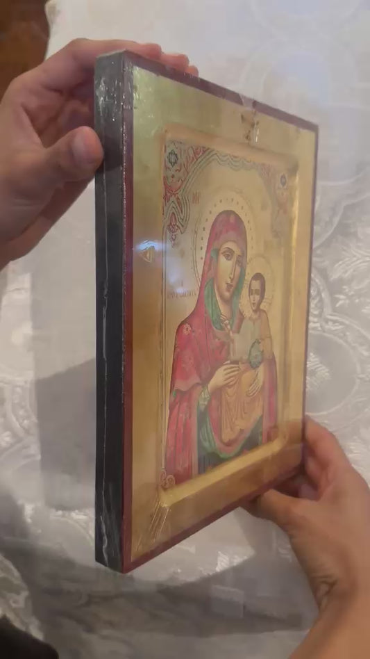 Theotokos of Jerusalem Indented Gold Leaf