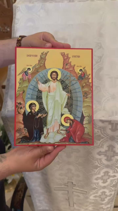 Resurrection of The Lord Jesus Christ 8x10in Handcrafted Icon