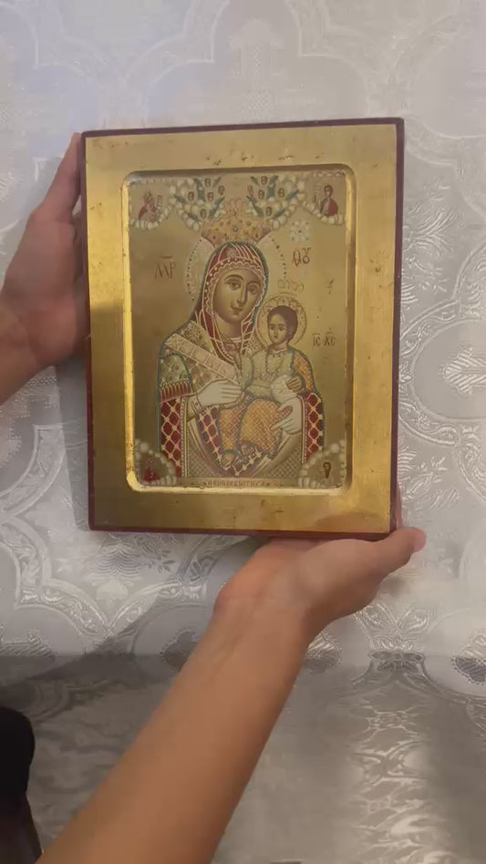 Theotokos of Bethlehem Gold Leaf Indented