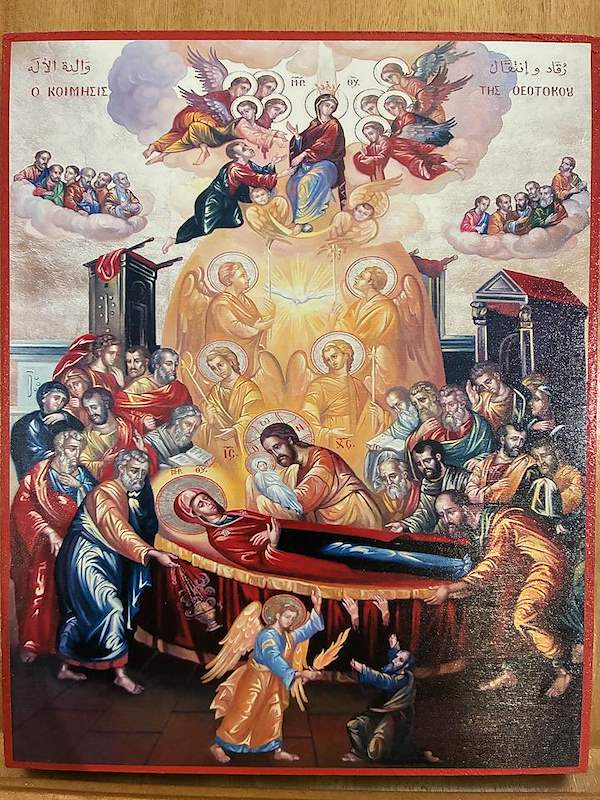 Dormition of the Theotokos 8x10in Handcrafted Icon